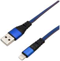 Кабель Rexant USB-Lightning, 2.4 A, 1 м, синяя нейлоновая оплетка (18-7053)