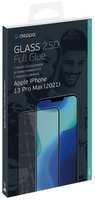 Защитное стекло с рамкой 2.5D Deppa Full Glue для Apple iPhone 14 Plus/13 Pro Max, 0,3 мм, черная рамка (62788)