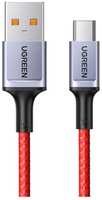 Кабель UGREEN USB 2.0/USB Type-C 6A Aluminium Alloy Cable, 1 м, красный (20527)
