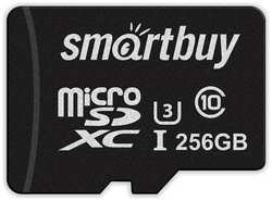Карта памяти Smartbuy micro SDXC 256GB U3 V30 A1 Advanced R/W up to 90/55, с адаптером SD (SB256GBSDU1A-AD)