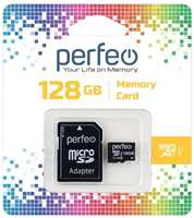Карта памяти PERFEO microSDXC 128GB High-Capacity Class 10 UHS-1 + адаптер (PF128GMCSX10U1A)