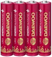 Батарейки Daewoo Energy Alkaline, LR03 (ААА), 4 шт (LR03EA-4В)