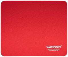 Коврик для мыши Sonnen S-2, резина / ткань, 22х18 см, красный (513306)