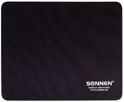 Коврик для мыши Sonnen S-2, резина / ткань, 22х18 cм, черный (513309)