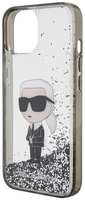 Чехол Karl Lagerfeld Liquid Glitter для iPhone 15 NFT Karl Ikonik / (KLHCP15SLKKNSK)