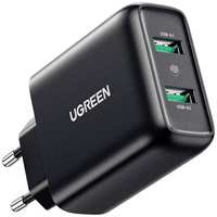 Сетевое зарядное устройство uGreen CD161, USB-A, 36 Вт, быстрая зарядка QC 3.0, черное (10216)