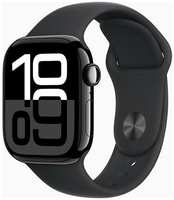 Смарт-часы Apple Watch Series 10 42mm Jet Black Aluminium Case with Black Sport Band, размер Regular