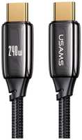 Кабель Usams US-SJ581 U82 USB Type-C 240W PD3.1 Zinc Alloy, 2 м, черный (УТ000034767)