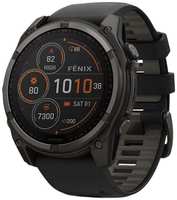 Смарт-часы Garmin Fenix 8 51mm Sapphire Carbon DLC Titanium with /Pebble Silicone Band (010-02907-11G/010-02907-70)