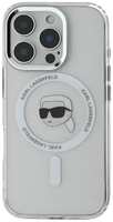 Чехол Karl Lagerfeld NFT Karl Head Metal Camera MagSafe для iPhone 16 Pro Max, PC/TPU (KLHMP16XHLSKIH)