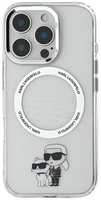 Чехол Karl Lagerfeld для iPhone 16 Pro, PC/TPU MagSafe NFT Karl & Choupette Metal Ring (KLHMP16LHNKCIT)