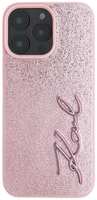 Чехол Karl Lagerfeld для iPhone 16 Pro, PU Wrinkled Signature Metal logo, (KLHCP16LPFMFBKMP)