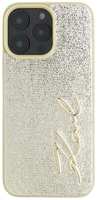 Чехол Karl Lagerfeld для iPhone 16 Pro Max, PU Wrinkled Signature Metal logo, (KLHCP16XPFMFBKMD)