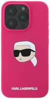 Чехол Karl Lagerfeld для iPhone 16 Pro Max Liquid Silicone MagSafe NFT Karl Head, фуксия (KLHMP16XSKHPPLF)