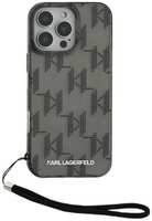 Чехол Karl Lagerfeld для iPhone 16 Pro Max PC/TPU Monogram Hard + Nylon Hand Cord, (KLHCP16XHKDPNSK)