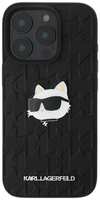 Чехол Karl Lagerfeld Grained Monogram NFT Choupette Metal Head для iPhone 16 Pro, PU, (KLHCP16LPGKLCHPK)