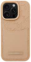 Чехол Karl Lagerfeld Grained Monogram with Pocket Cardslot для iPhone 16 Pro, PU, (KLHCP16LPGKHPRPW)