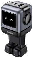 Сетевое зарядное устройство UGREEN CD361 Nexode RG 65W USB-A + 2хUSB-C Robot GaN Tech Fast Charger EU Grey (25685B)