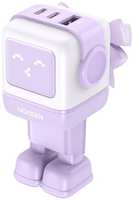 Сетевое зарядное устройство UGREEN CD361 Nexode RG 65W USB-A + 2хUSB-C Robot GaN Tech Fast Charger EU Pink (35291)