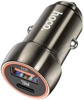 Автомобильное зарядное устройство HOCO Z46 USB Type-C / USB, 20 Вт + 18 Вт, 3А, PD + QC, чёрное (9881800)