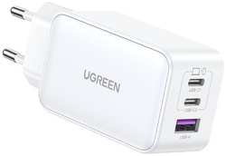 Сетевое зарядное устройство UGREEN CD244 Nexode 65W USB-A + 2хUSB-C GaN Tech Fast Charger EU White (15334)