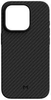 Чехол Magssory для iPhone 15 Pro, противоударный, кевлар, с магнитами, совместимый с MagSafe, черный (CFB019)