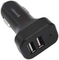 Автомобильное зарядное устройство Usams U35 3 в 1, 1 м + C13 2.1A 2 USB, черное (NTU35YTSC13TZ)