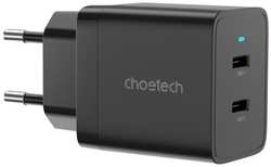 Сетевое зарядное устройство Choetech 40 Вт 2xUSB-C PD / PPS Black (Q5006-EU-BK)