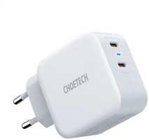 Сетевое зарядное устройство Choetech USB Type-C PD + USB Type-C PD, 40 Вт (PD6009)
