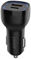 Автомобильное зарядное устройство PERO AC05 USB-A QC3.0 + USB-C PD, 38W Black (AС05BL)