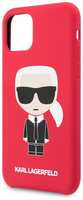 Чехол Karl Lagerfeld Liquid Silicone Iconic Karl для iPhone 11, красный (KLHCN61SLFKRE)