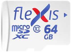 Карта памяти FLEXIS microSDXC UHS-I Class 10 U1, без адаптера 64GB (FMSD064GU1)