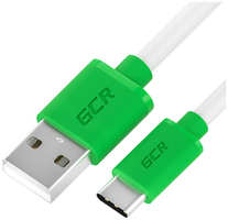 Кабель GCR USB/Type-C 1,5 м 5A QC 3.0, белый/зеленый (GCR-52721)