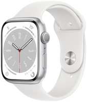 Восстановленные смарт-часы Apple Watch Series 8 45mm Silver Aluminum Case with Sport Band, размер Regular (MP6N3), отличные