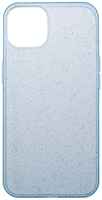 Чехол Deppa Chic для Apple iPhone 13, голубой / прозрачный / серебристые блестки (87927)