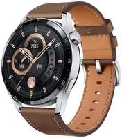 Смарт-часы HUAWEI Watch GT 3 Stainless Steel / Brown Leather (JPT-B29)