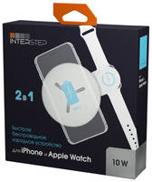 Беспроводное зарядное устройство InterStep для Apple Watch/IPhone, QI, 12Вт, (IS-TC-IPAWQIWST-000B210)
