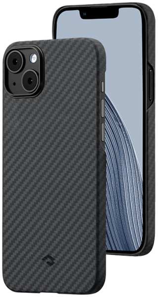 Чехол-крышка Pitaka для iPhone 14 Plus, кевлар, черно-серый 92800011