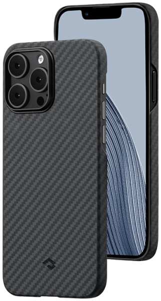 Чехол-крышка Pitaka для iPhone 14 Pro, кевлар, черно-серый 92800012