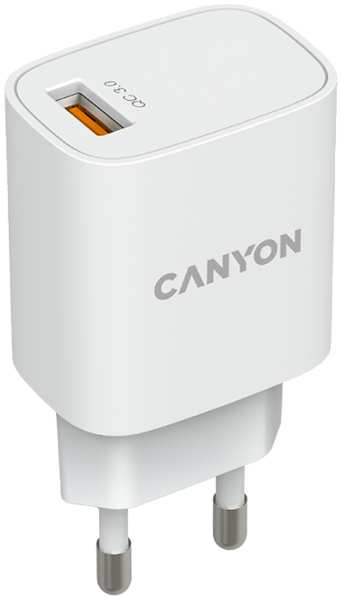 Зарядное устройство сетевое Canyon CHA18W USB-A 18W, белый 92800380
