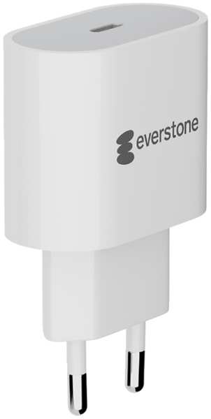 Зарядное устройство сетевое Everstone EV-AC-PD20 20W PD Type-C, белое
