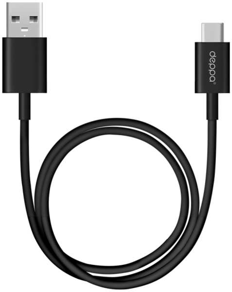 Кабель Deppa USB Type-A - USB Type-C, черный (1,2 метра) 92818812