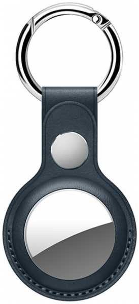 Брелок Deppa для AirTag, кожаный, синий (с кольцом для ключей) 92828502