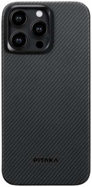 Чехол-крышка Pitaka для iPhone 15 Pro (KI1501PA), кевлар, черно-серый 92836560