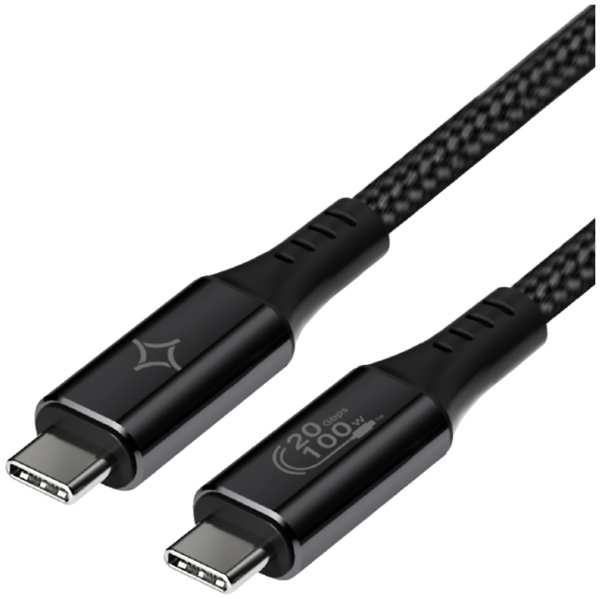 Кабель Stellarway USB-C/USB-C 5А 1м 100W нейлоновый, черный 92836682
