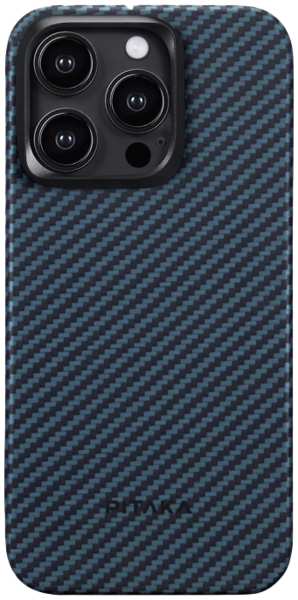 Чехол-крышка Pitaka для iPhone 15 Pro (KI1508P), кевлар, черно-синий 92836893