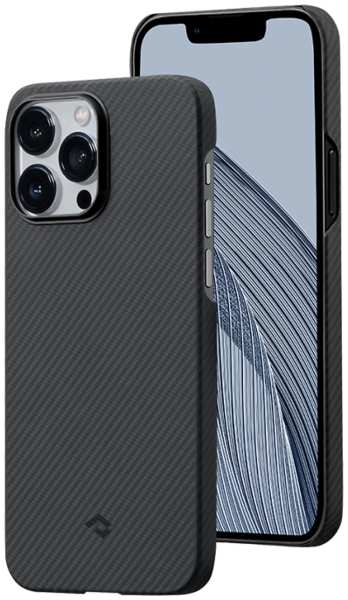 Чехол-крышка Pitaka для iPhone 14 Pro Max (KI1401PMA), кевлар, черно-серый (узкое плетение) 92838127