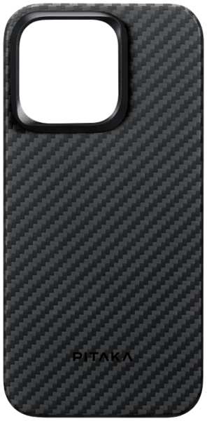 Чехол-крышка Pitaka для iPhone 15 (KI1501), кевлар, черно-серый 92838179
