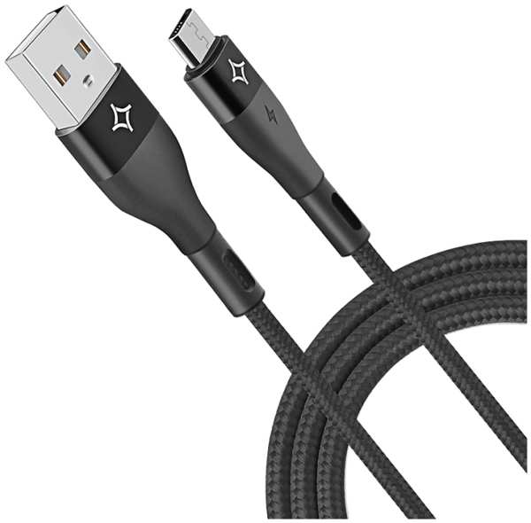 Кабель Stellarway USB A/Micro USB, 2,4А, 1м, пвх, черный 92838649