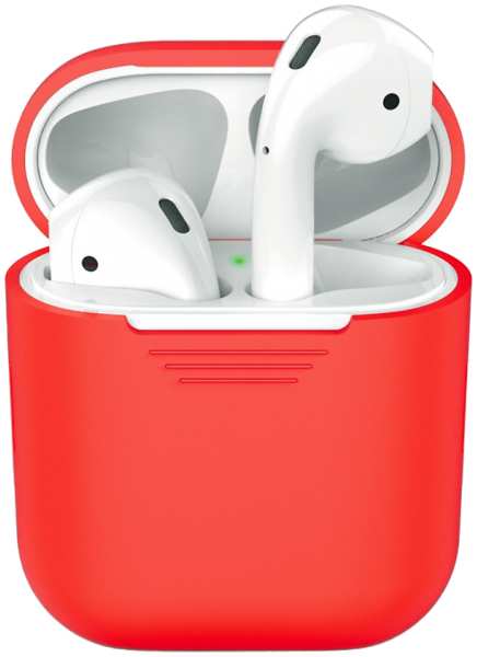 Чехол Deppa для футляра наушников Apple AirPods, силикон, красный 92843446